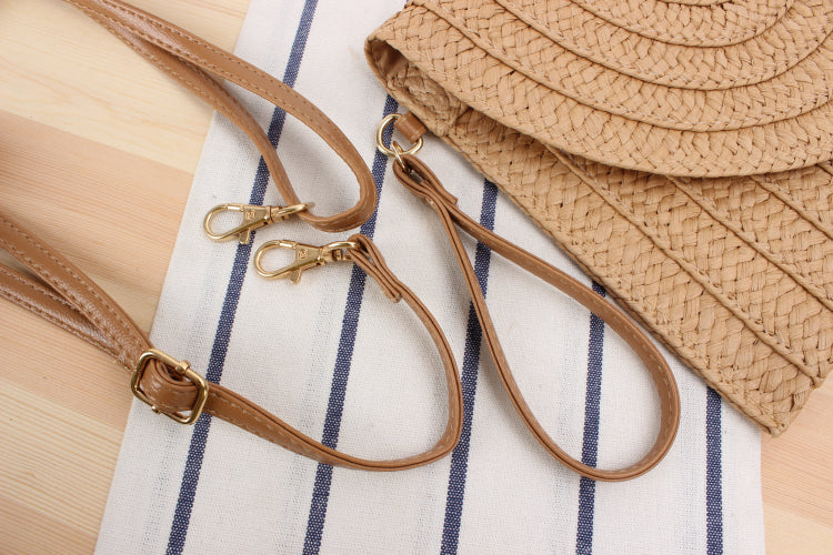 Handmade Straw Shoulder Bag | Woven Paper Braid Beach Purse with Magnetic Closure | noémi