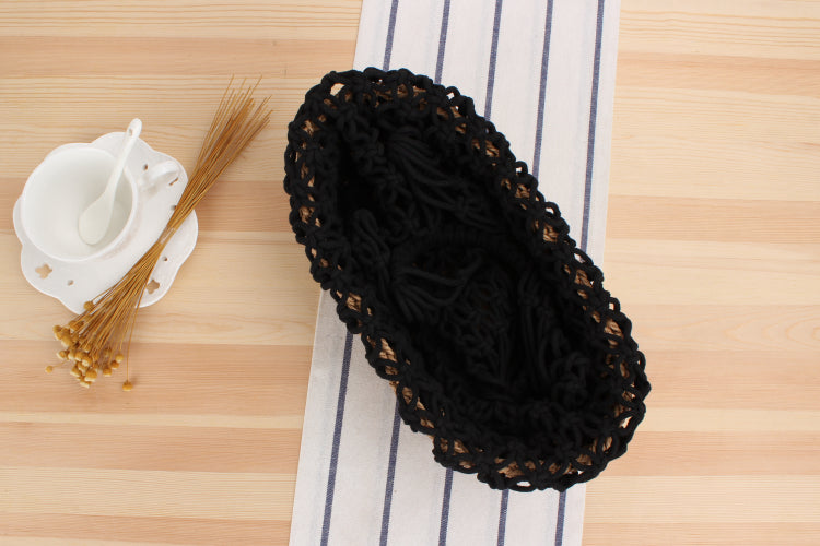 Hollow Out Cutout Shoulder Straw Bag | Handmade Woven Mesh Tote for Beach | noémi