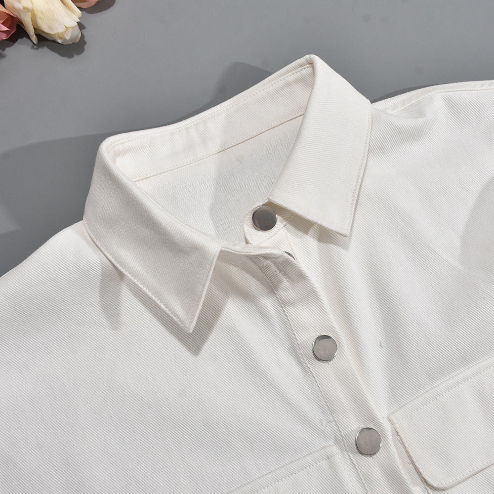 Ultra Short Avant Garde Jacket with Shirt Collar Pocket Detail | noémi