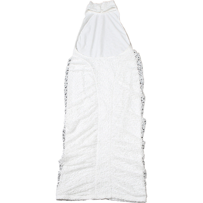 Summer Pleated Halter Dress | Backless, Slim Fit, Elegant Sheath | noémi