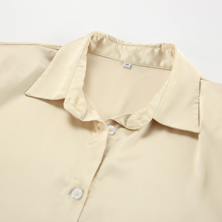 Satin Long Sleeve Blouse for Women | Bottoming Shirt with High Sense Style | noémi