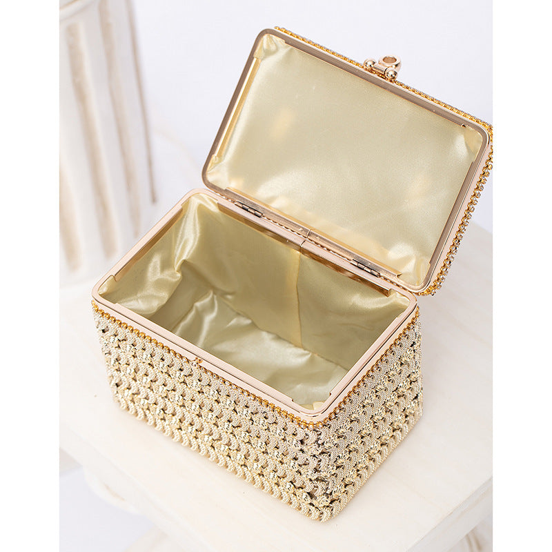 Shiny Rhinestone Clutch Bag | Glam Small Square Evening Purse for Weddings & Parties | noémi