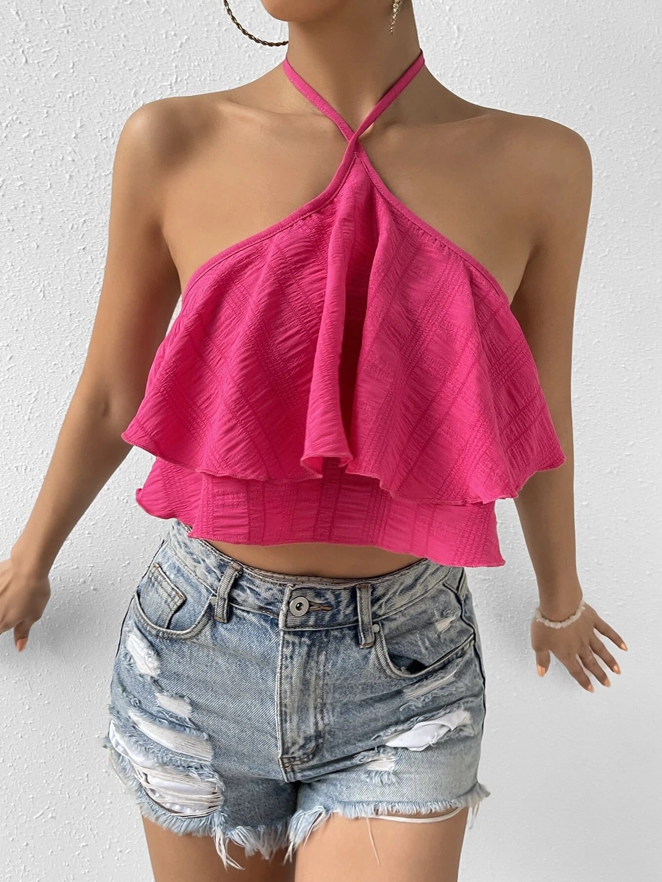 Women's Vest Summer Backless Niche Halter Sleeveless Top | Pink | noémi