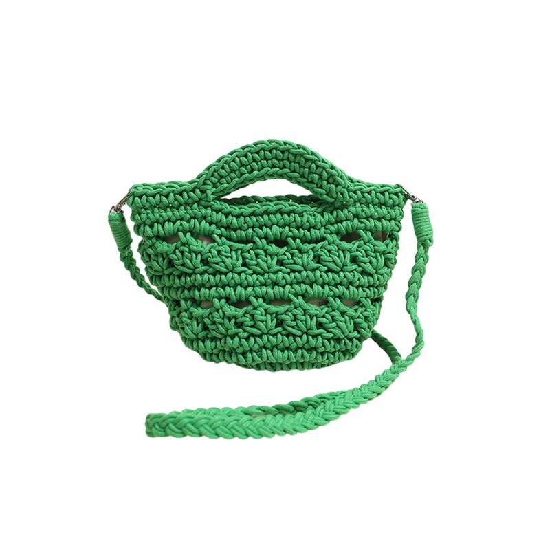 Colorful Crossbody Cotton Thread Green Belt Lining