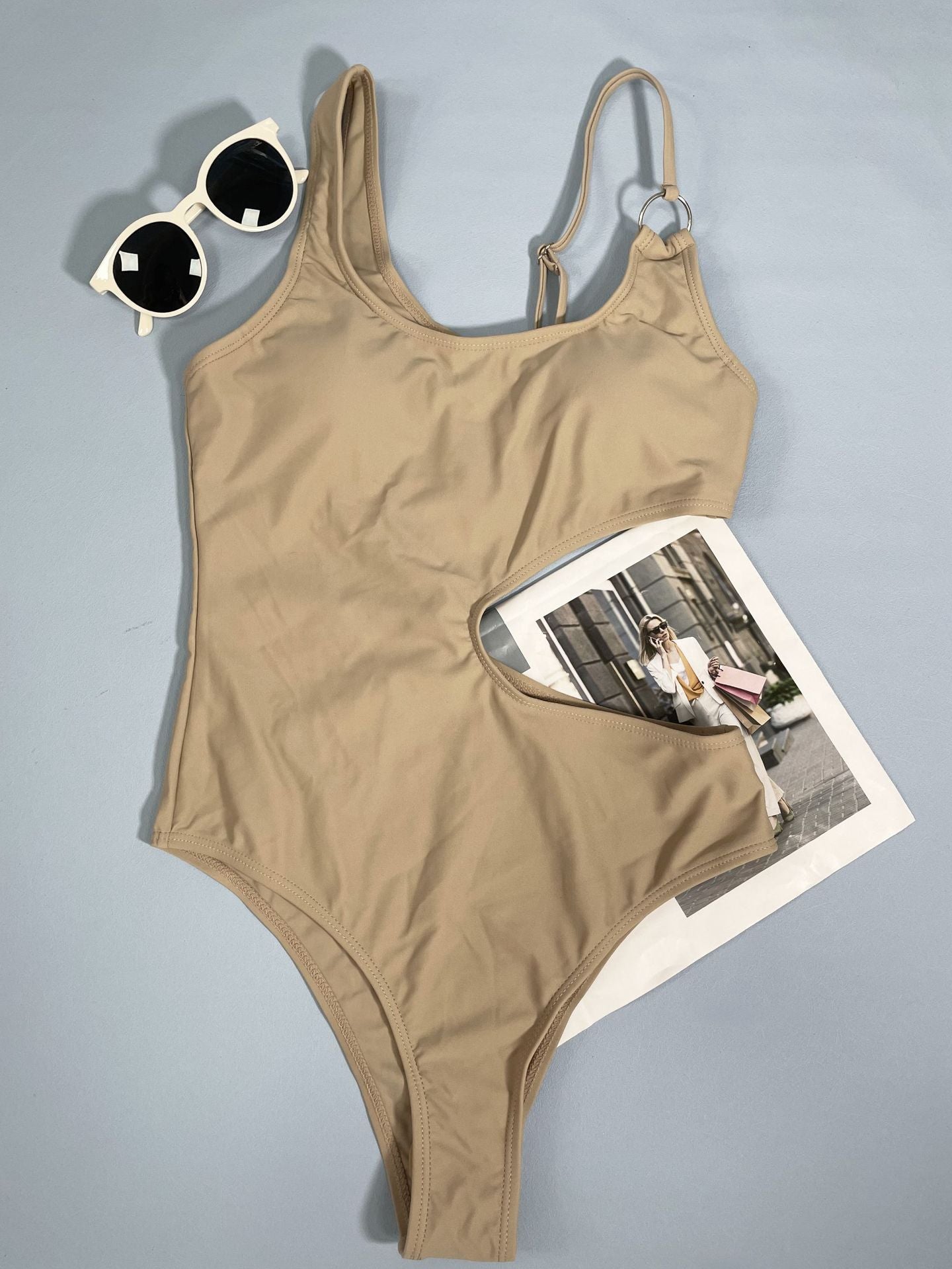 Womens One Piece with Hollow Cutouts | Solid Color Form Fitting Design | noémi