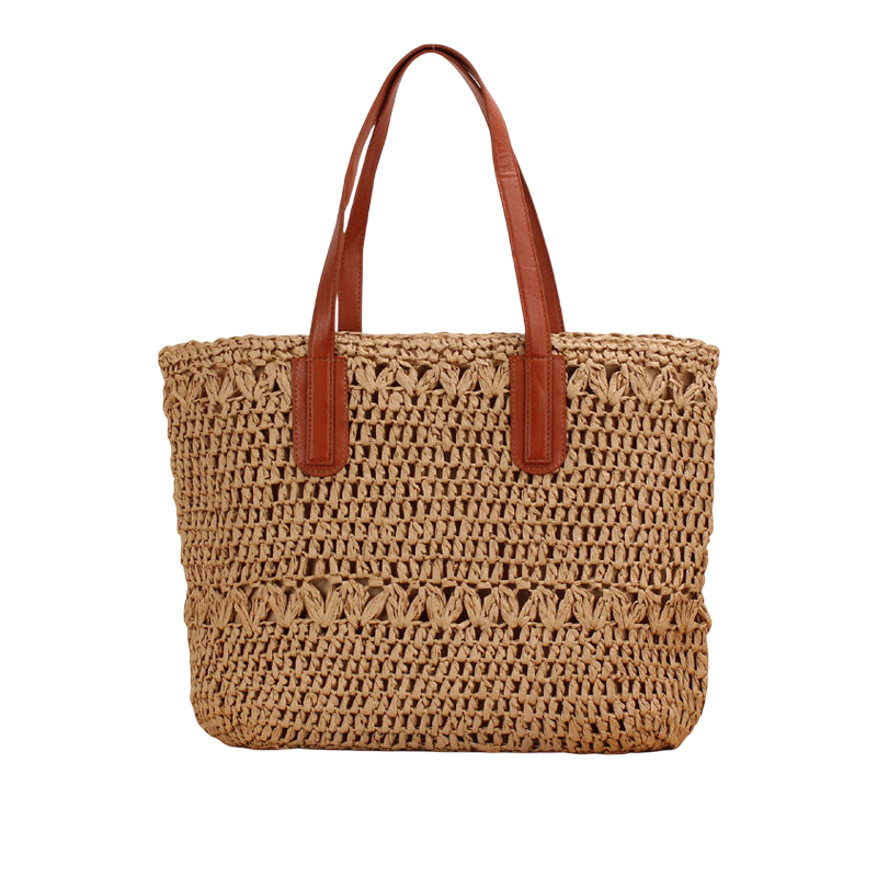 Natural Hollow‑Out Woven Straw Shoulder Bag – Beach‑Ready Tote | noémi