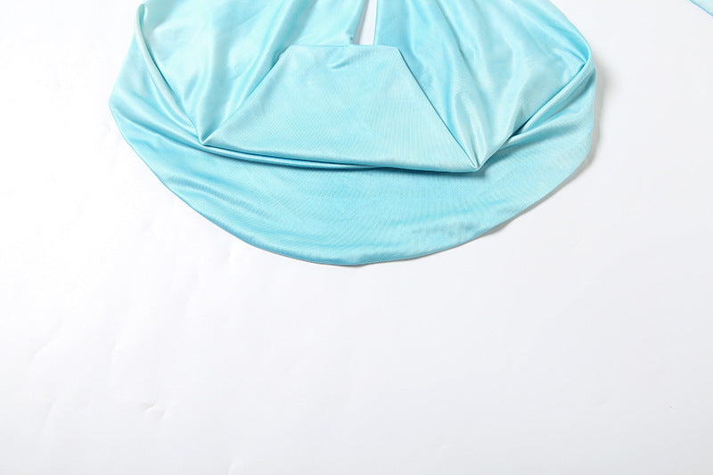 Womens Halter Swing Collar Top | Hollow Out Cutout with Shell Metal Buckle | noémi