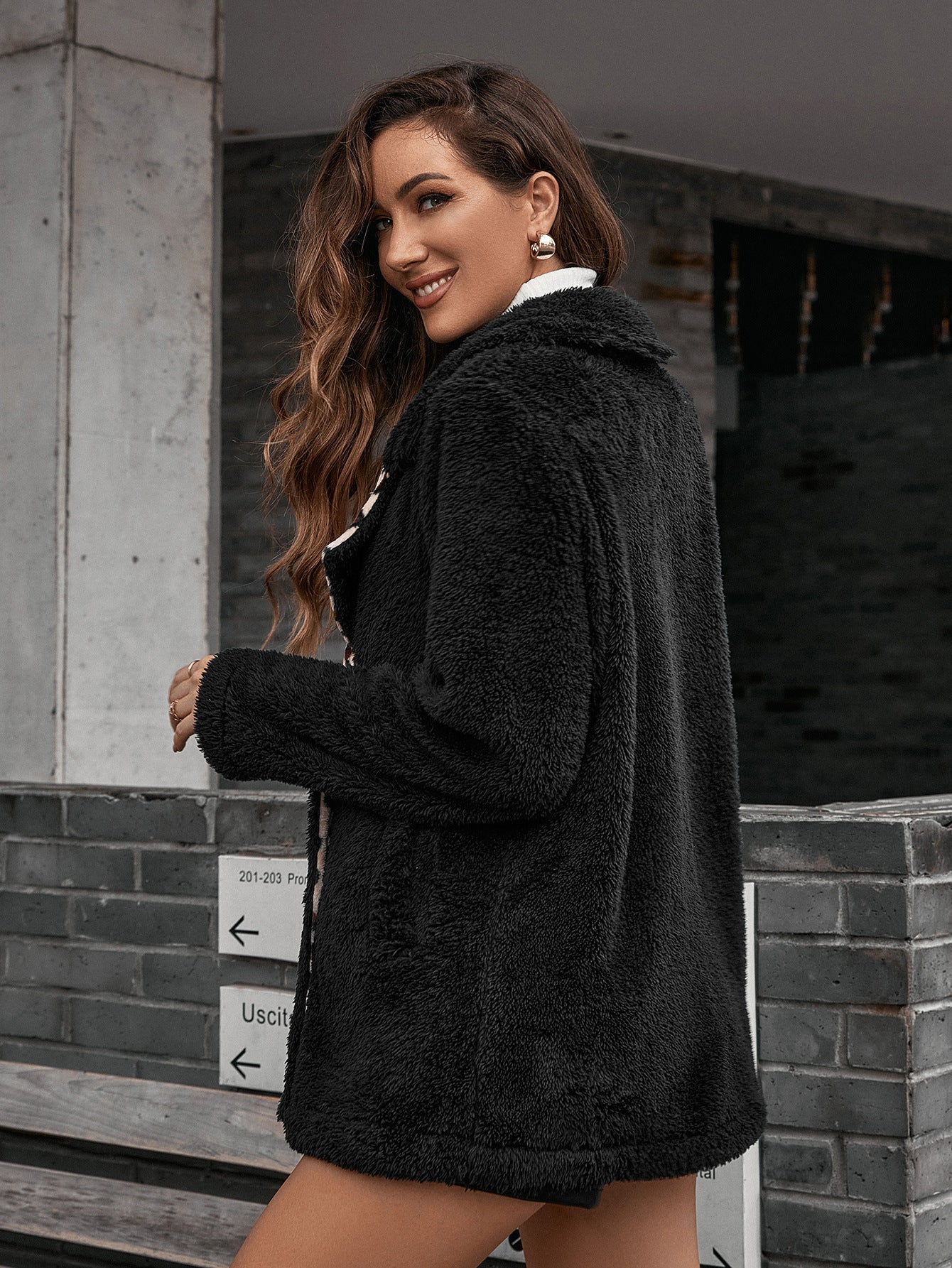 Leopard Print Fur Cardigan | Lambswool Trench Coat for Women | noémi