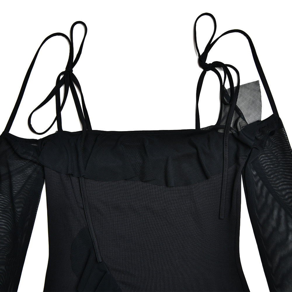 Womens Off Neck Strap Fishtail Sheath Dress | noémi