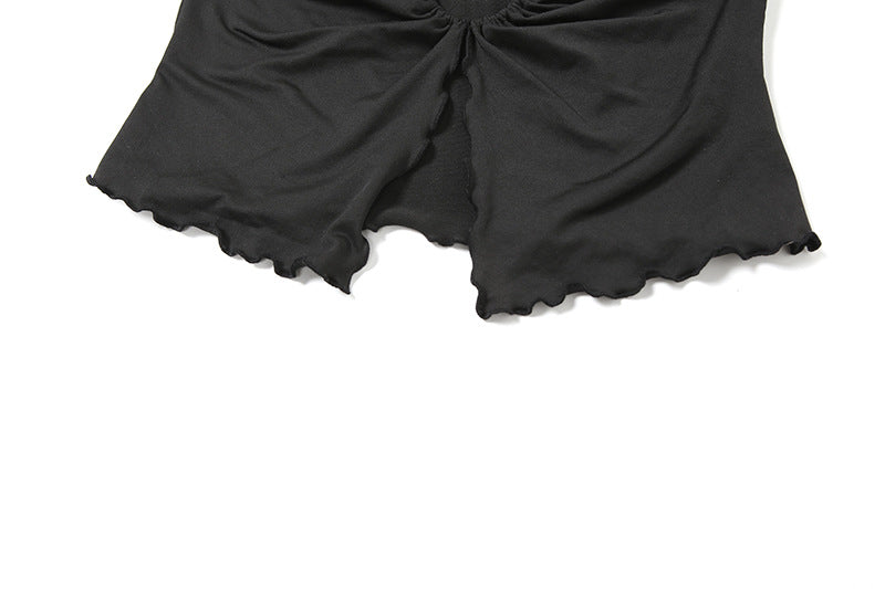 Summer Women's Cutout Halter Crop Top | Trendy Wooden Ring Detail Camisole | noémi