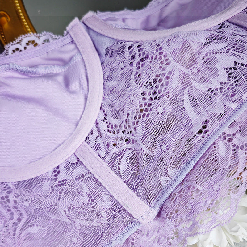 Lace Embroidered Hollow Out Vest with Steel Ring and Beauty Back Sling | noémi