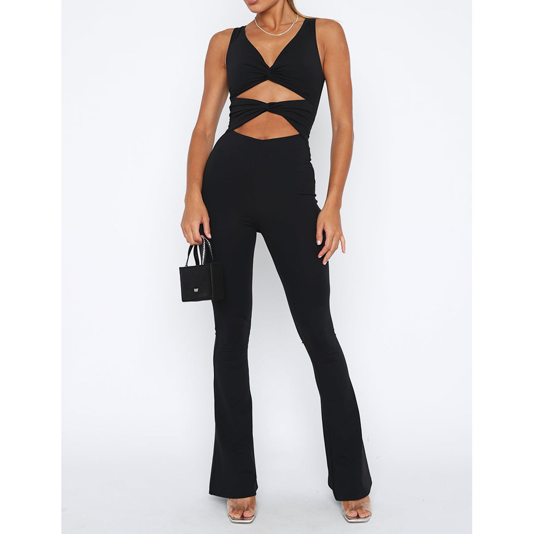 Cutout Twist One Piece Bell Bottom Jumpsuit | noémi