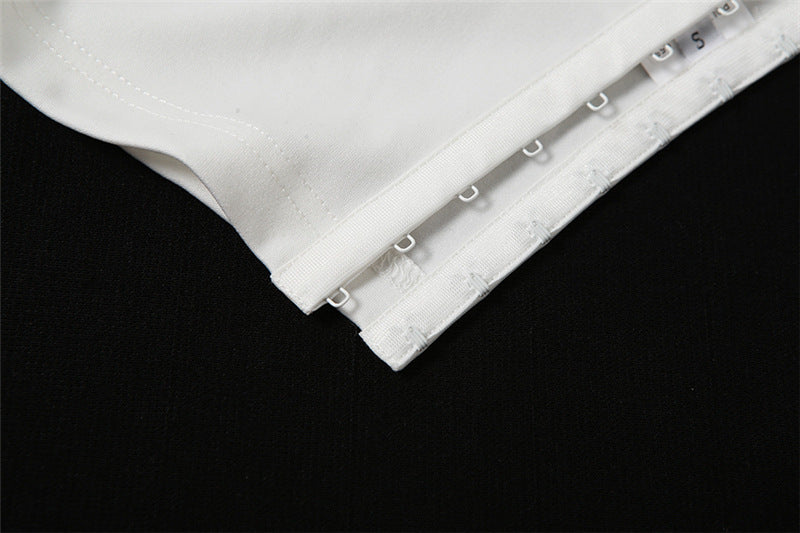 Off Shoulder Slim Fit Cropped Vest | White Chiffon & Tube Top | noémi