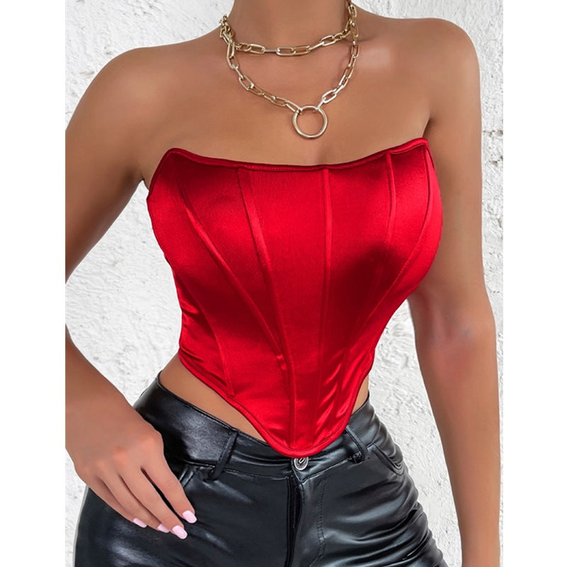Diamond Tube Top | Backless Wrapped Boned Corset Bandana Crop Vest | noémi
