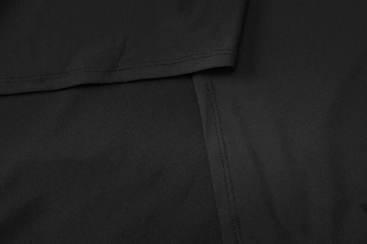 One Shoulder Black Maxi Dress with High Slit | noémi