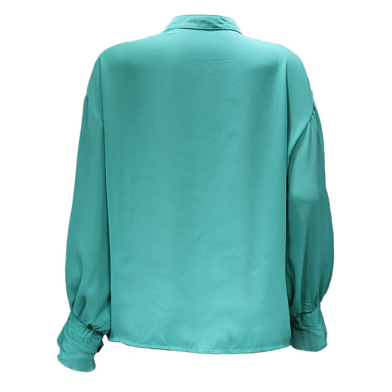 Womens Lantern Sleeve Chiffon Shirt Top | noémi
