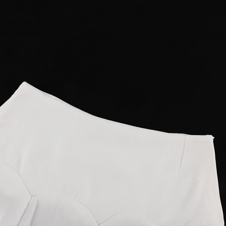 Satin TwoPiece Set | HighGrade Skirt & Round Neck Short Sleeve Cardigan Top | noémi