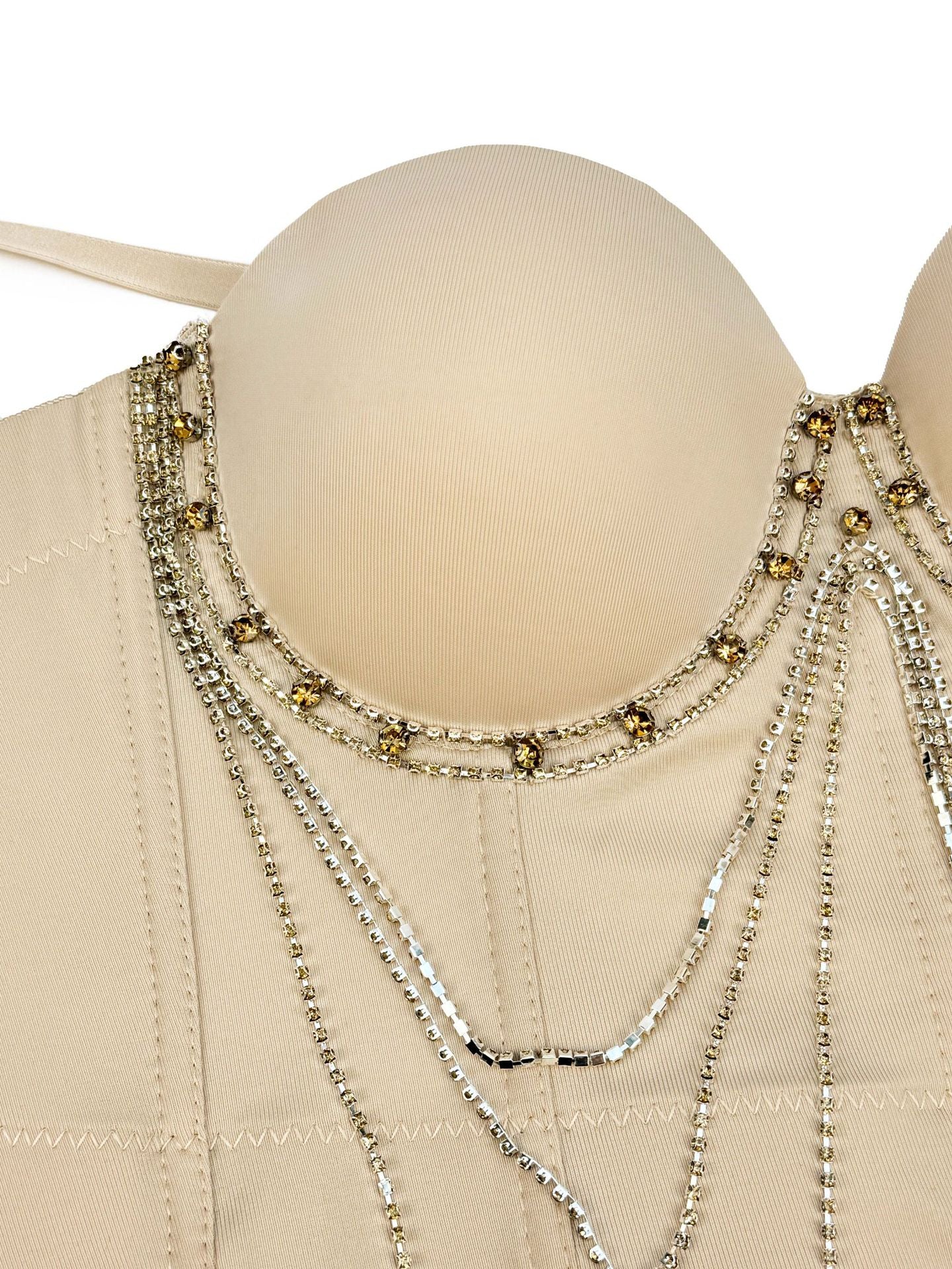 Tassel Chain Camisole | Corset Bra with Sparkling Boning | noémi `