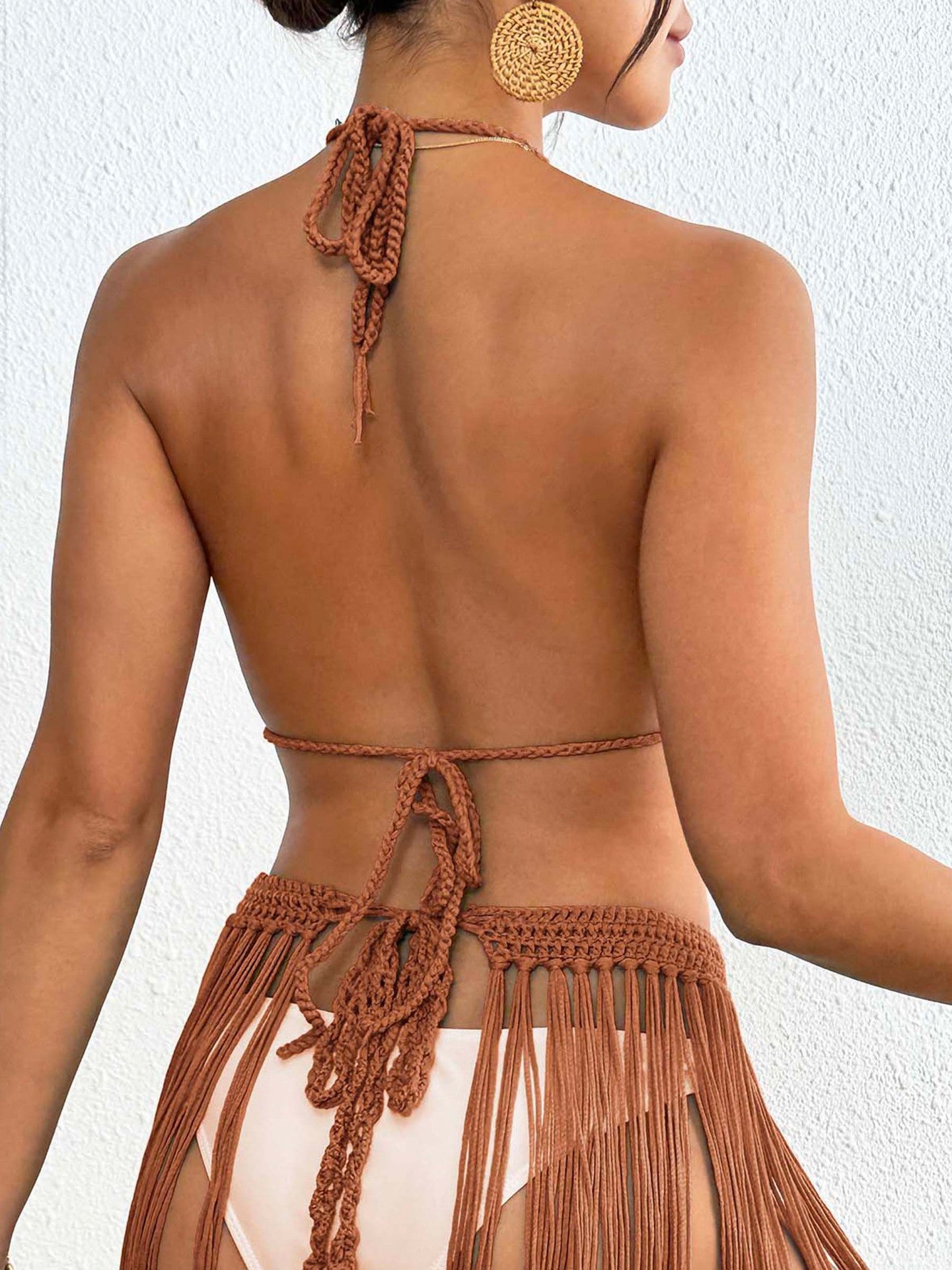 Handmade Shell Stitch Bikini Top with Banded Detail for Women | noémi