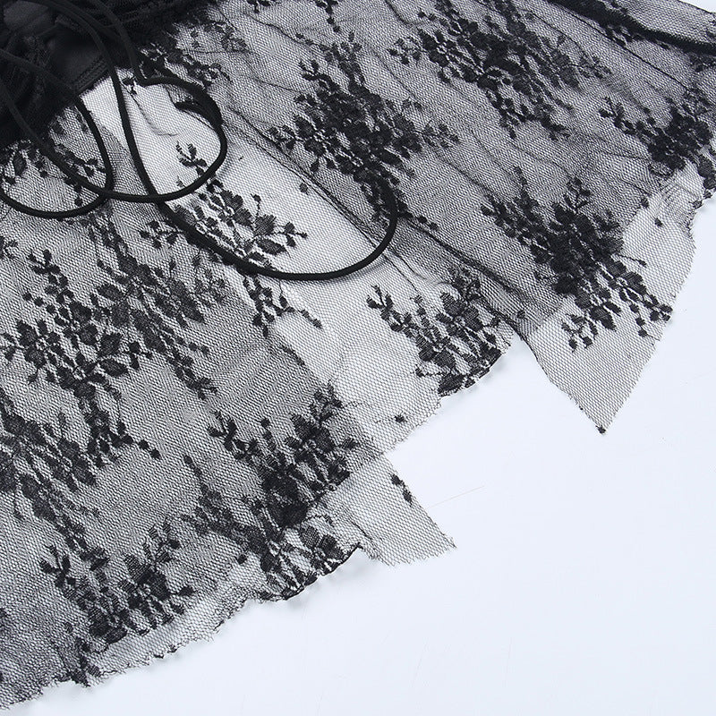 Sheer Lace Tube Top | Strapless Knitted Mesh Corset Style | noémi