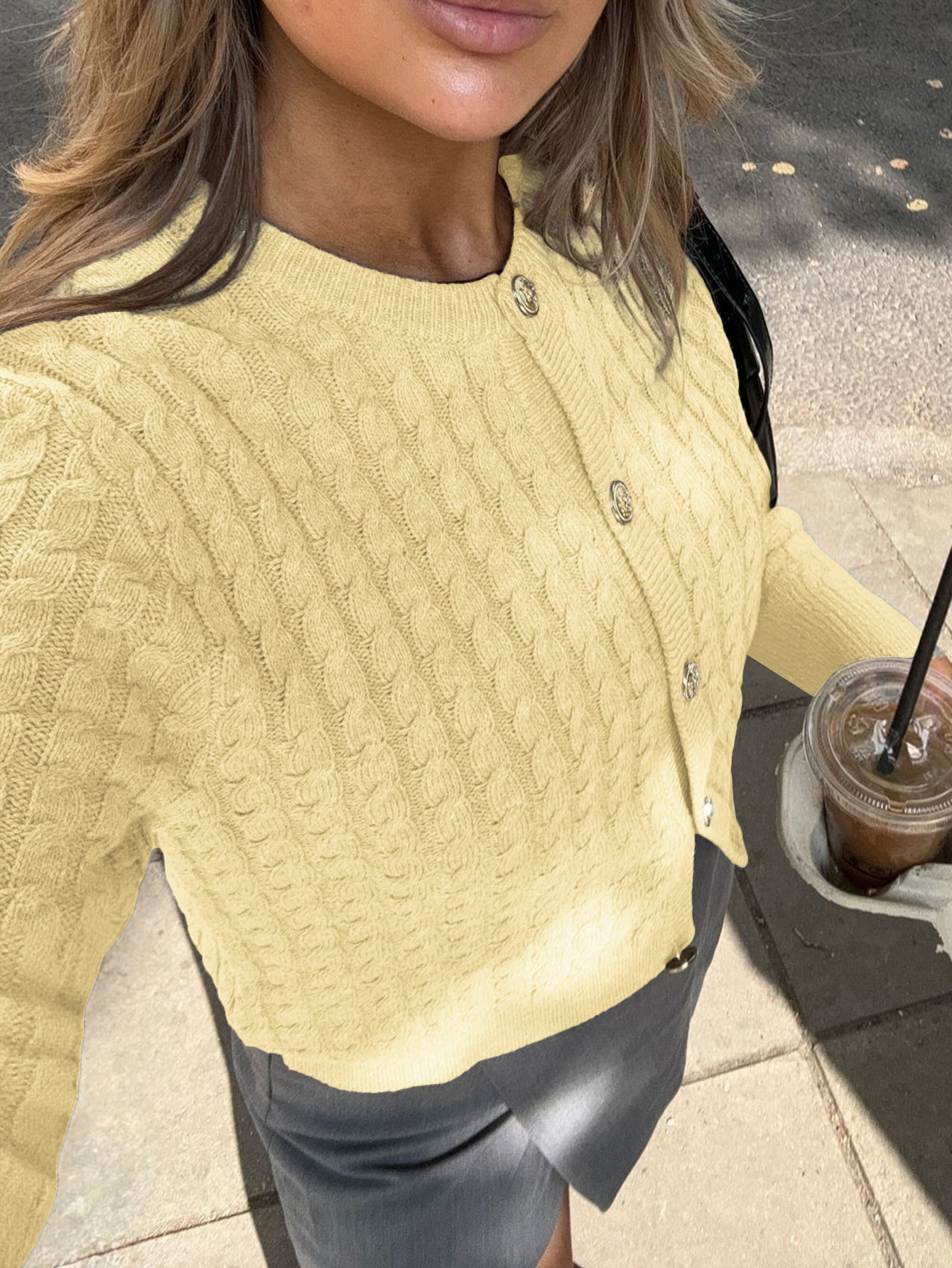 Womens Knit Cardigan Sweater | Cozy Cable Knit, Button Front | noémi