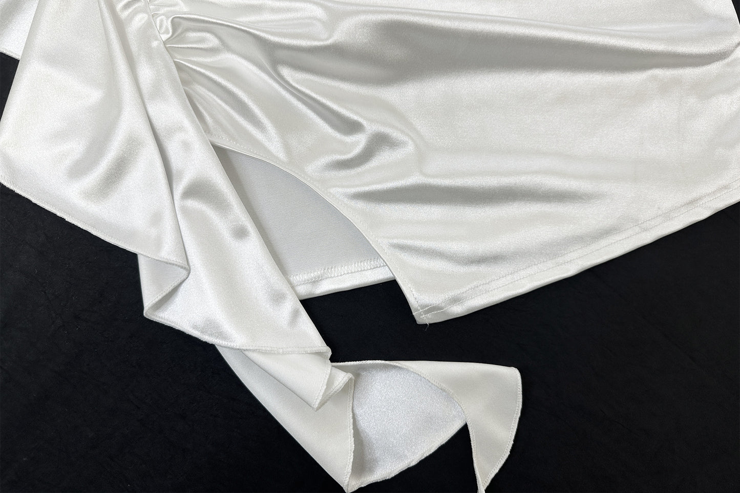 Women’s Satin Strapless Mini Dress | White Ruched Bodycon with Side Bow | noémi