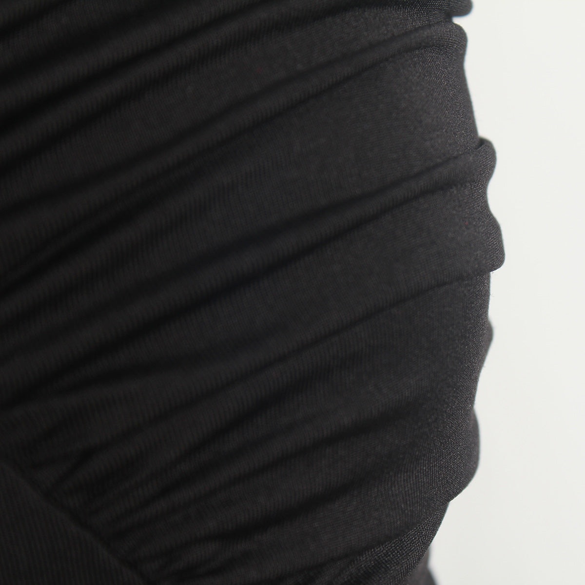 Womens Pleated Strapless Tube Top | Cut Out Bare Midriff Crop in Black | noémi