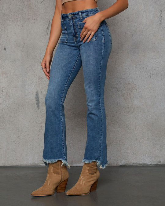Women’s HighWaist Skinny Slimming Denim Jeans with Frayed Hem | noémi