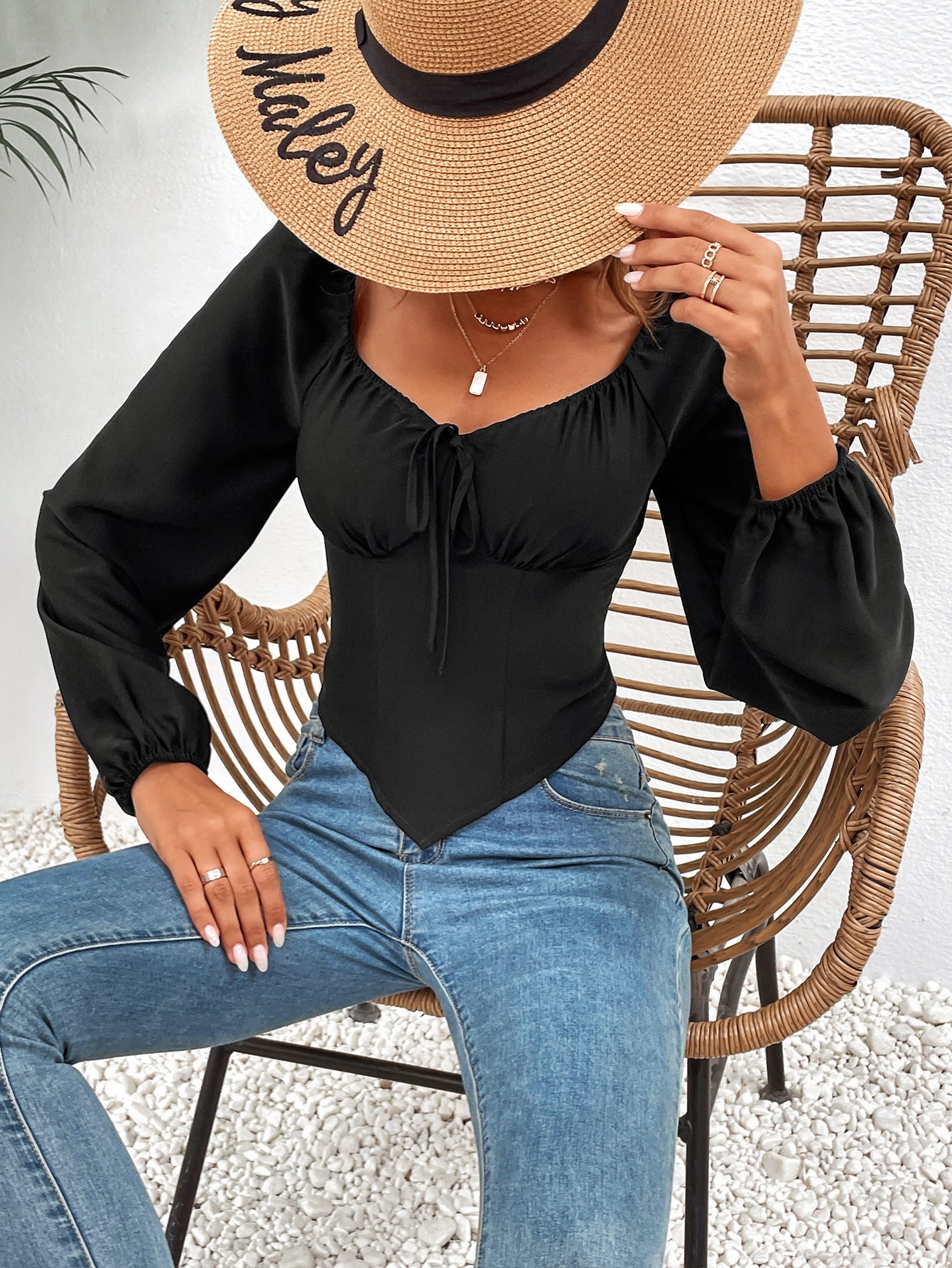 Slim Fit Puff Sleeve Shirt | Long Sleeve Blouse | noémi