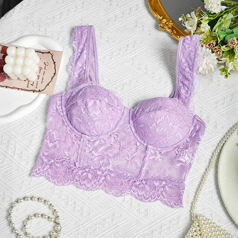 Lace Embroidered Hollow Out Vest with Steel Ring and Beauty Back Sling | noémi