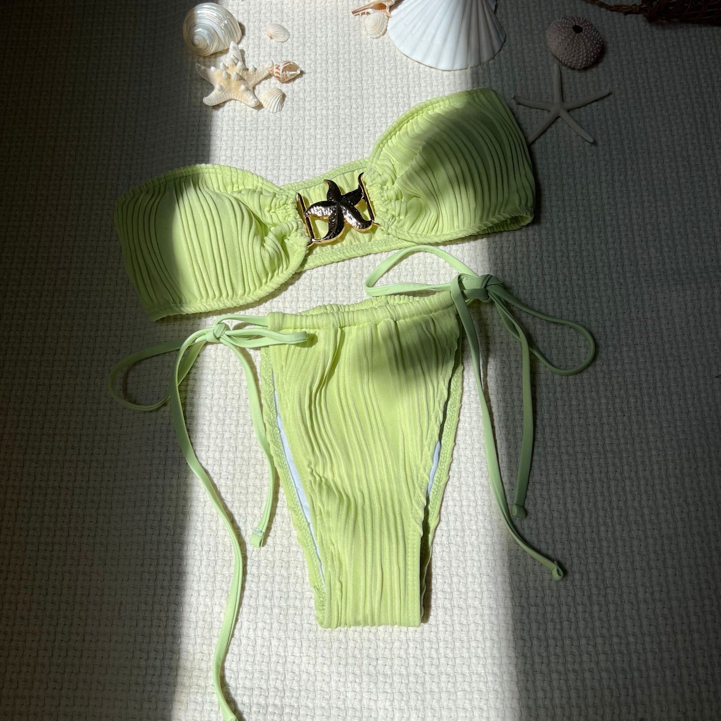 Adjustable Drawstring Banded Bikini Fit Swimwear | noémi