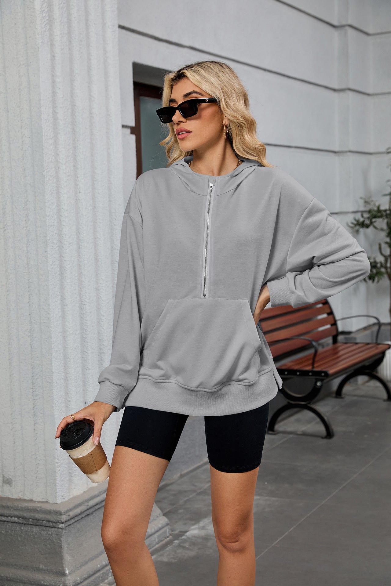 Womens Zip Hoodie | Long Sleeve Jacket with Pockets & Hood | noémi