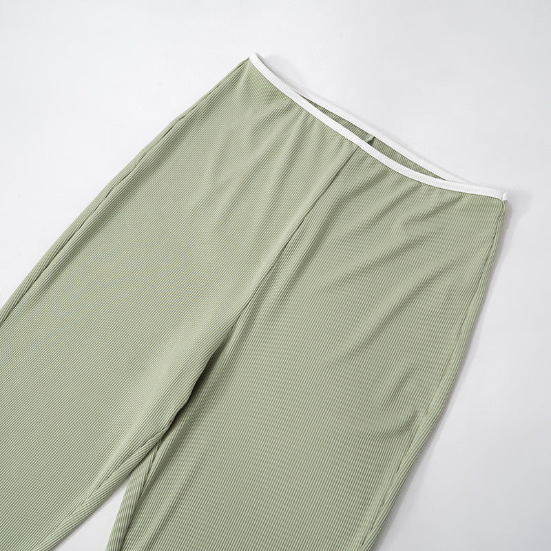 Womens Crop Top Low Waist Flared Pants Set | noémi