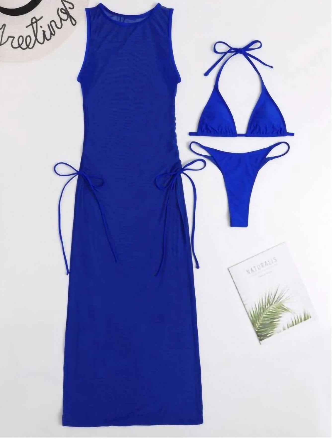 Bikini Set | 3 Piece Swimsuit with High Slit Skirt | Split Thong Bikini | noémi
