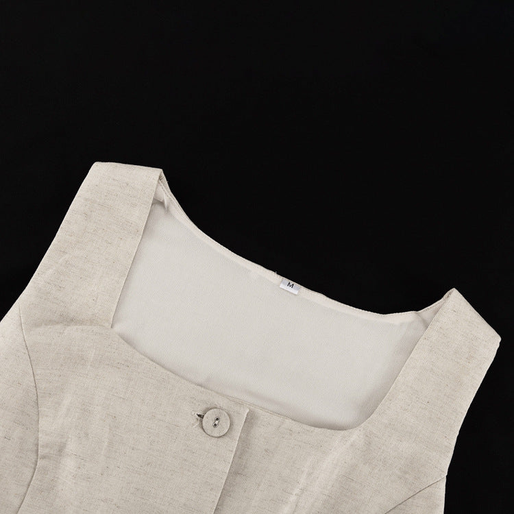 Cotton Linen Vest Hip Skirt Set | Two Piece for Women | noémi