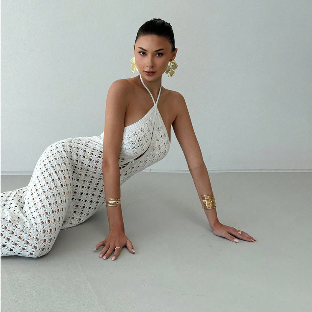 Summer Crochet Maxi Dress | Knit CoverUp with Cutout Detail | noémi