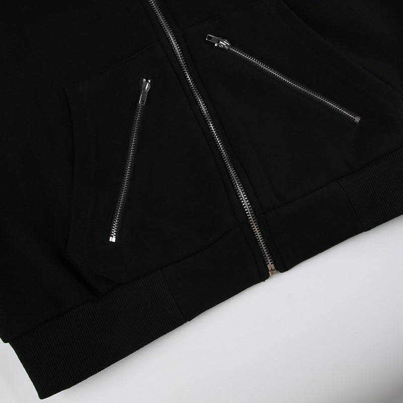 Fur Collar Hoodie Coat with Zipper Pockets | Loose Fit Stitching Cardigan for Women | noémi