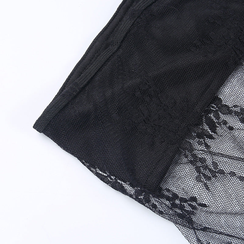 Sheer Lace Tube Top | Strapless Knitted Mesh Corset Style | noémi