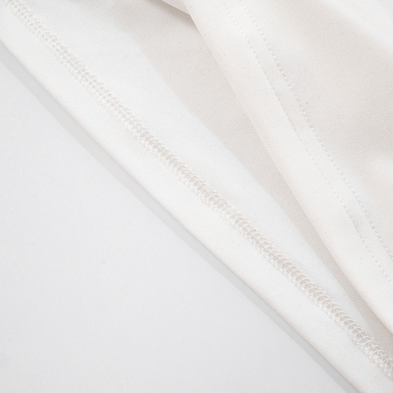One Shoulder Cutout Top with Gold Ring | White Slim Fit Summer Tank | noémi