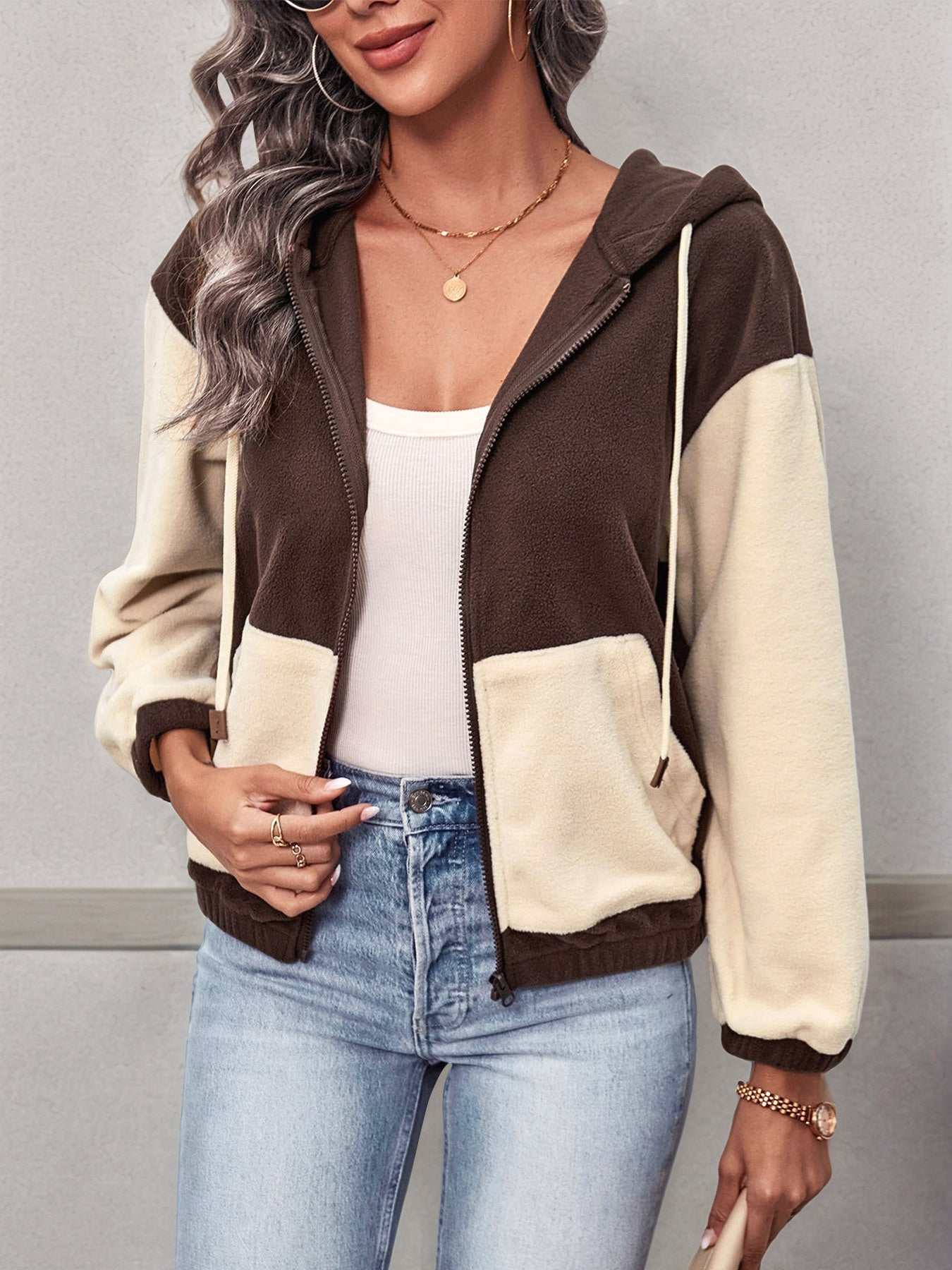 Womens Fleece Hoodie | Soft Zipper Cardigan Jacket | noémi