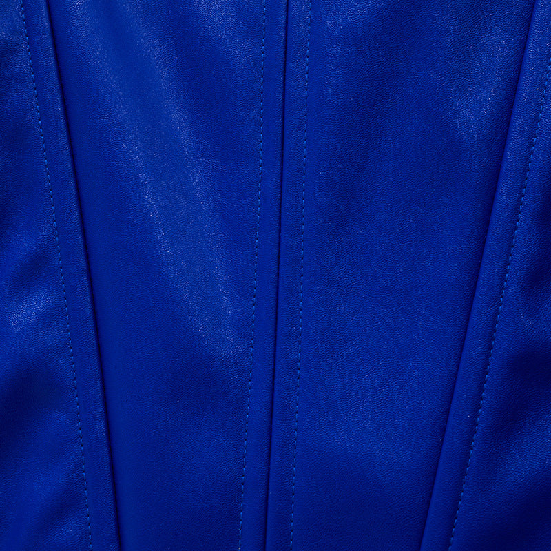 Womens Faux Leather Corset Top | Strapless Bustier, Zipper Back, Shaping Fit | noémi