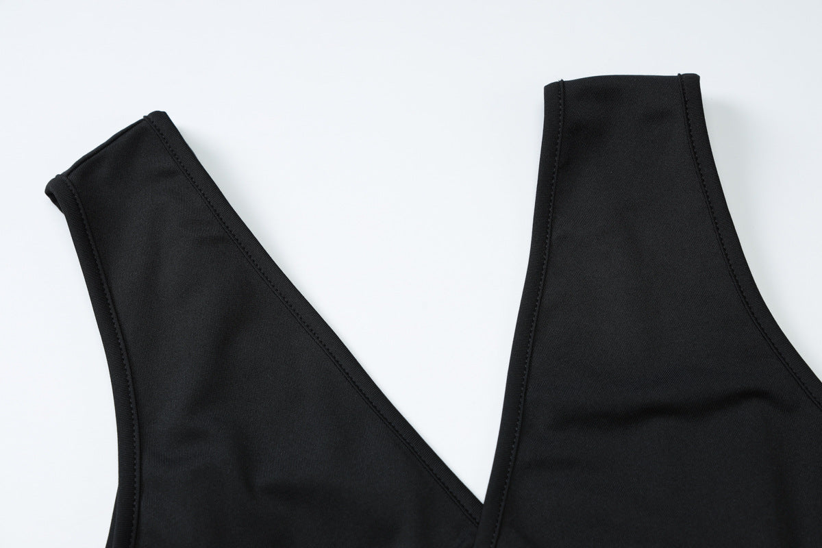 Womens Solid Color VNeck Maxi Dress | Cutout Sheath Dress | noémi