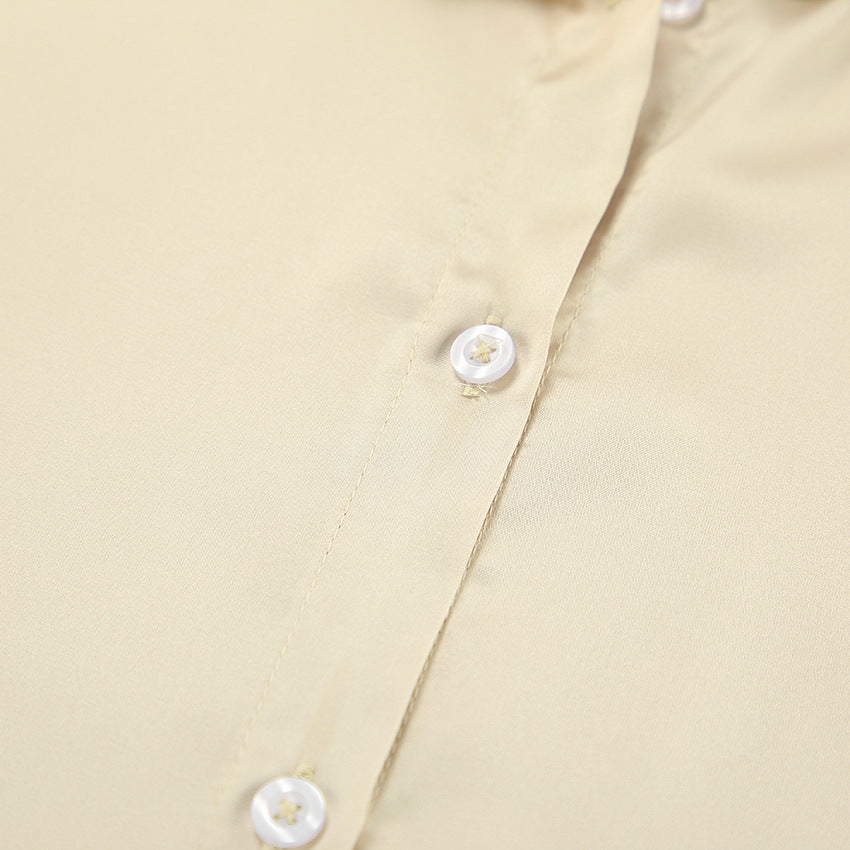 Satin Long Sleeve Blouse for Women | Bottoming Shirt with High Sense Style | noémi