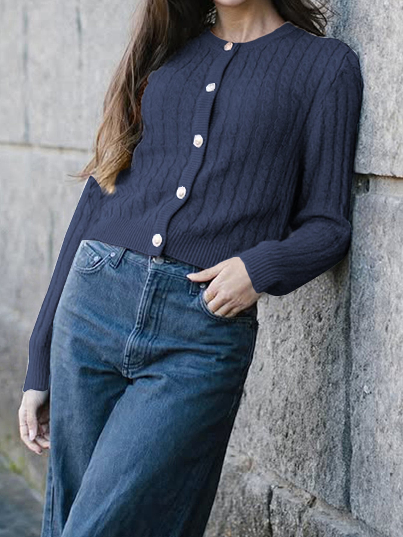 Womens Knit Cardigan Sweater | Cozy Cable Knit, Button Front | noémi