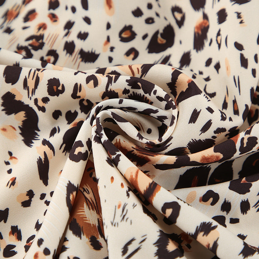 Leopard Print Pajama Set for Women | Long Sleeve Cardigan Top Trousers | noémi