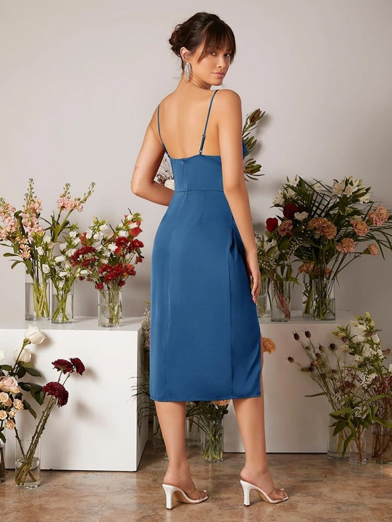 Satin Sleeveless Dress with Side Split | noémi