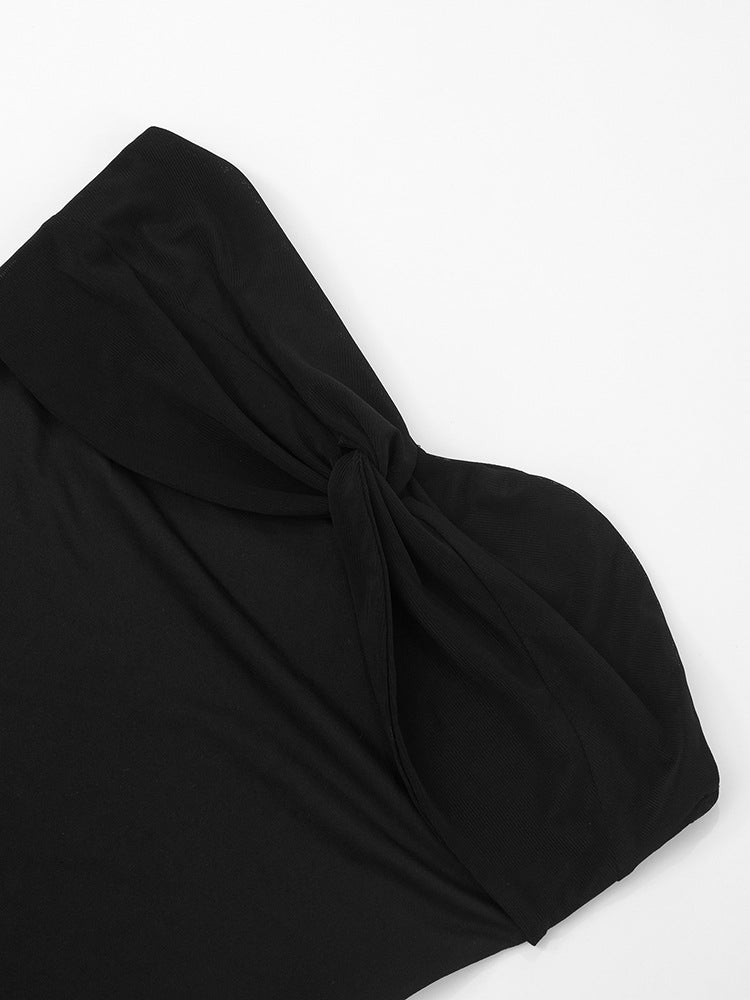 Backless Pleated Tube Maxi Dress With Sheath Fit | noémi