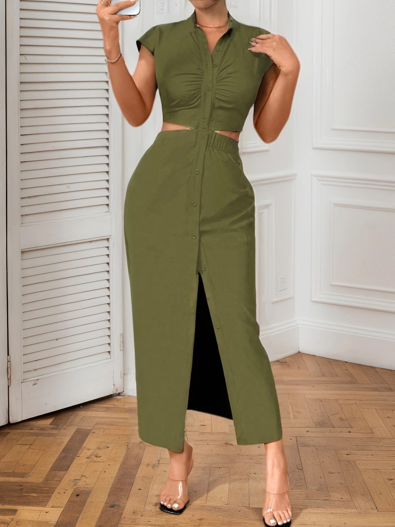 Modern Cutout Cardigan Dress with Flattering Fit | noémi