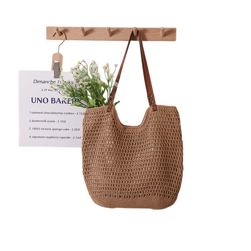 Cotton Thread Concave Bag Coffee Zipper