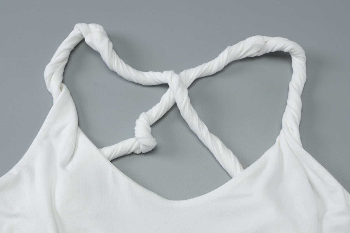 Braided Strap Backless Maxi Dress | Criss Cross Low Back Bodycon Dress | noémi